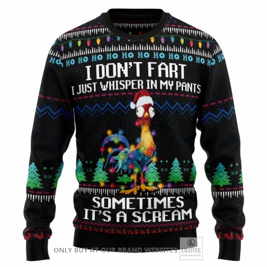 Its Scream Chicken Ugly Christmas Sweatshirt 6