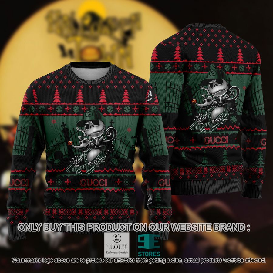 Jack Skellington Gucci Logo Ugly Christmas Sweater - LIMITED EDITION 9