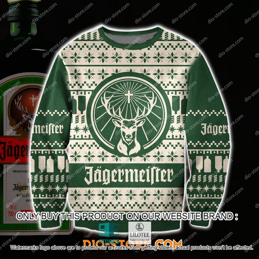 Jagermeister Green Cream Christmas Ugly Sweater - LIMITED EDITION 10