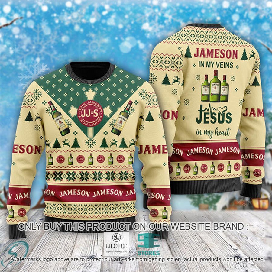 Jameson In My Veins Jesus In My Heart Ugly Christmas Sweater - LIMITED EDITION 8