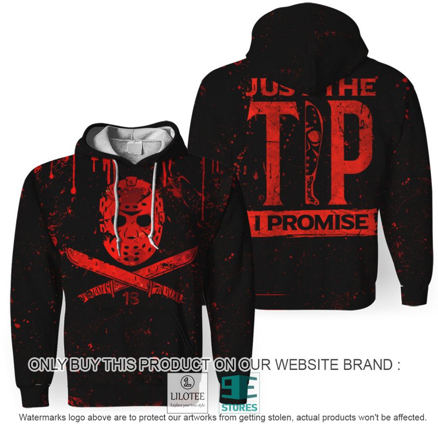 Jason Voorhees Just The Tip I Promise Black Hoodie - LIMITED EDITION 6
