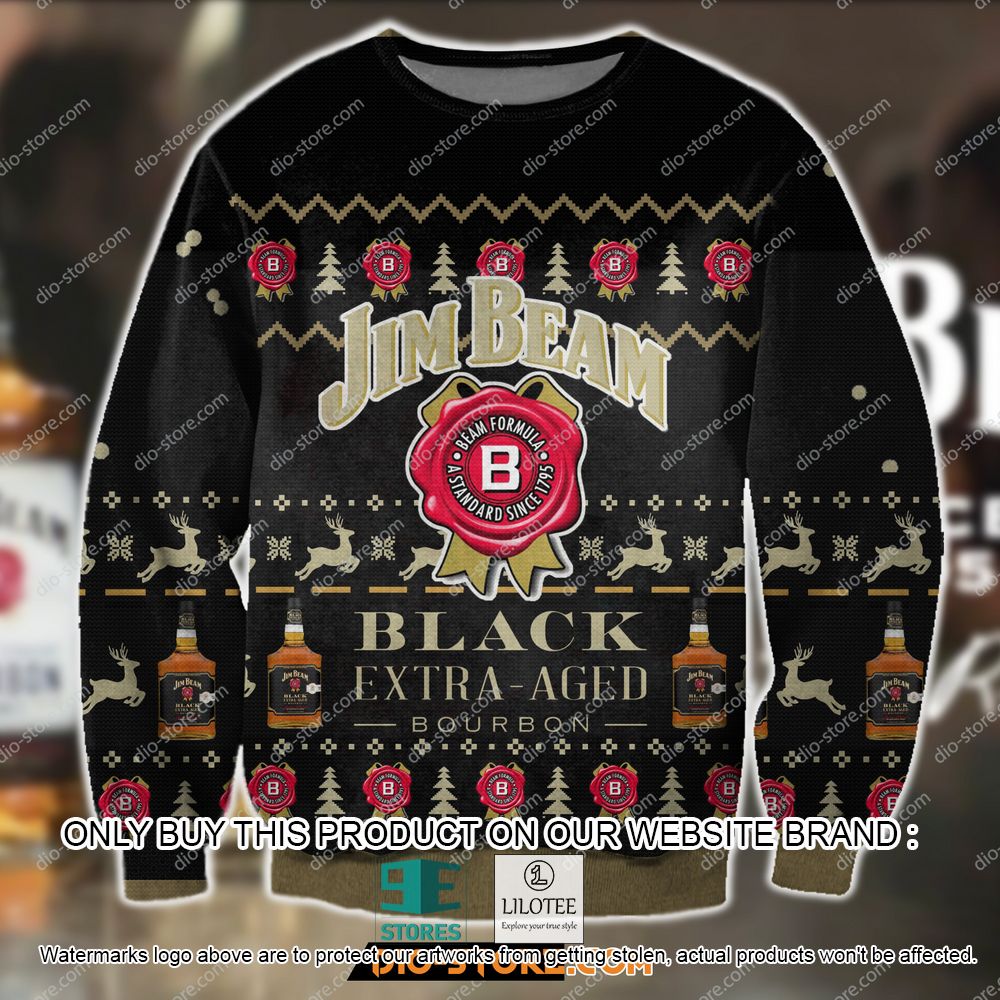 Jim Beam Black Extra Aged Bourbon Ugly Christmas Sweater - LIMITED EDITION 11