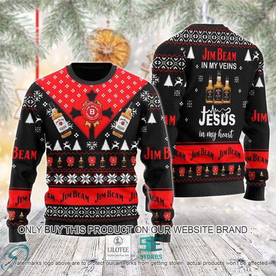 Jim Beam In My Veins Jesus In My Heart Ugly Christmas Sweater - LIMITED EDITION 9