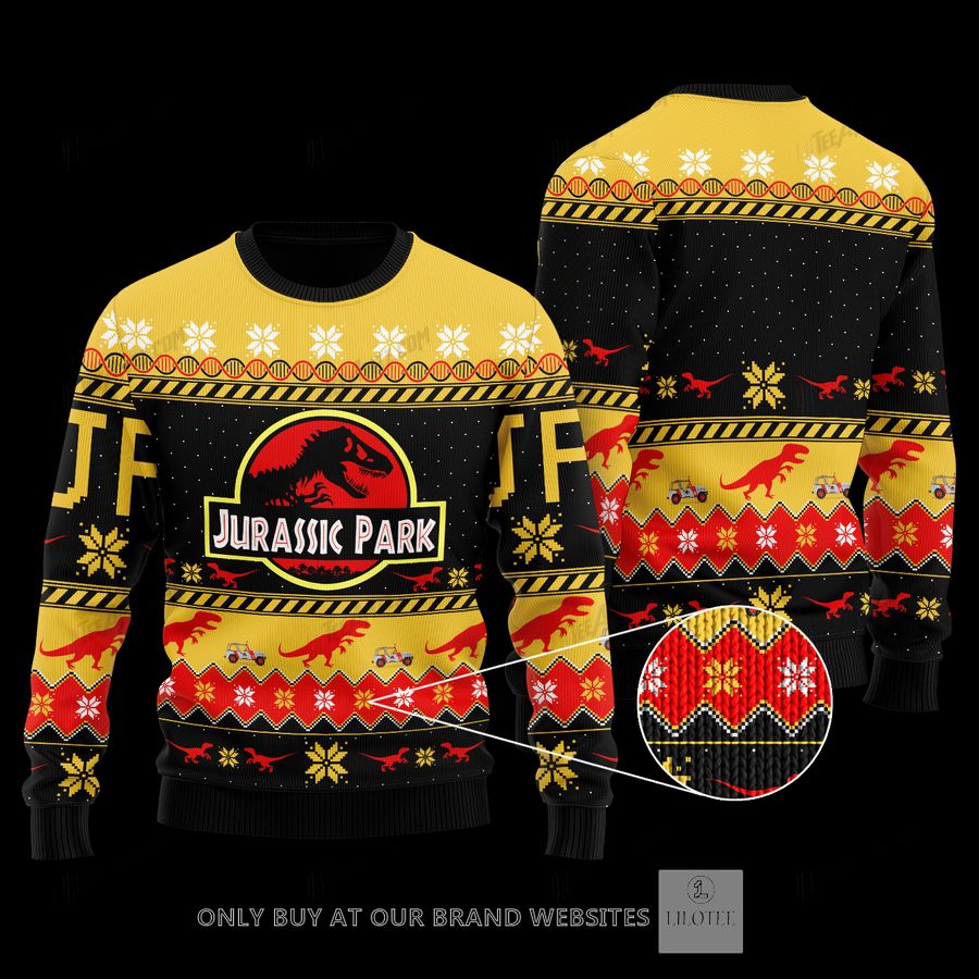 Jurassic Park Christmas Yellow Wool Sweater 9