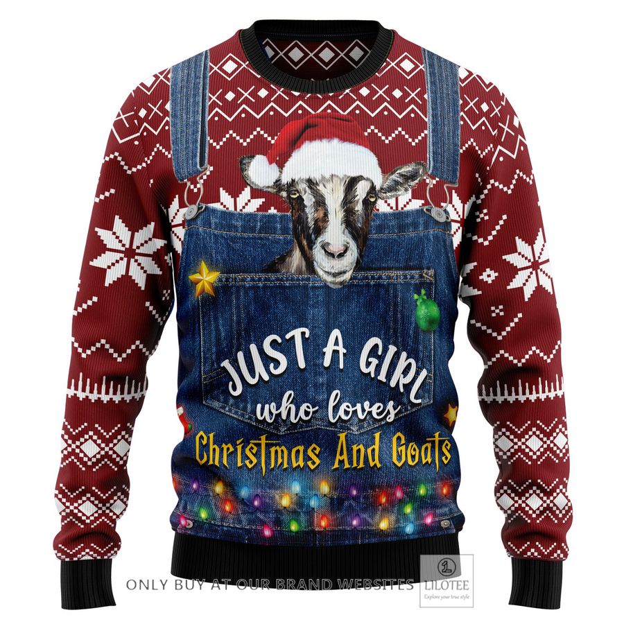Just A Girl Who Loves Christmas And Goats Ugly Christmas Sweater - LIMITED EDITION 24