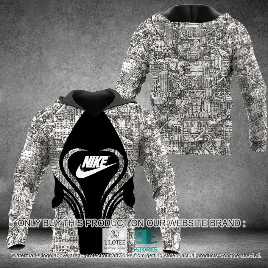 Just Do It Nike white black 3D Hoodie - LIMITED EDITION 9