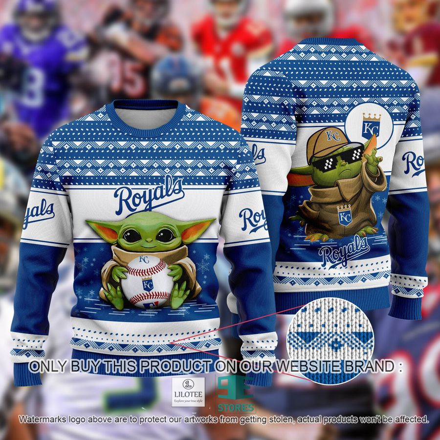 Kansas City Royals Baby Yoda Ugly Christmas Sweater 8