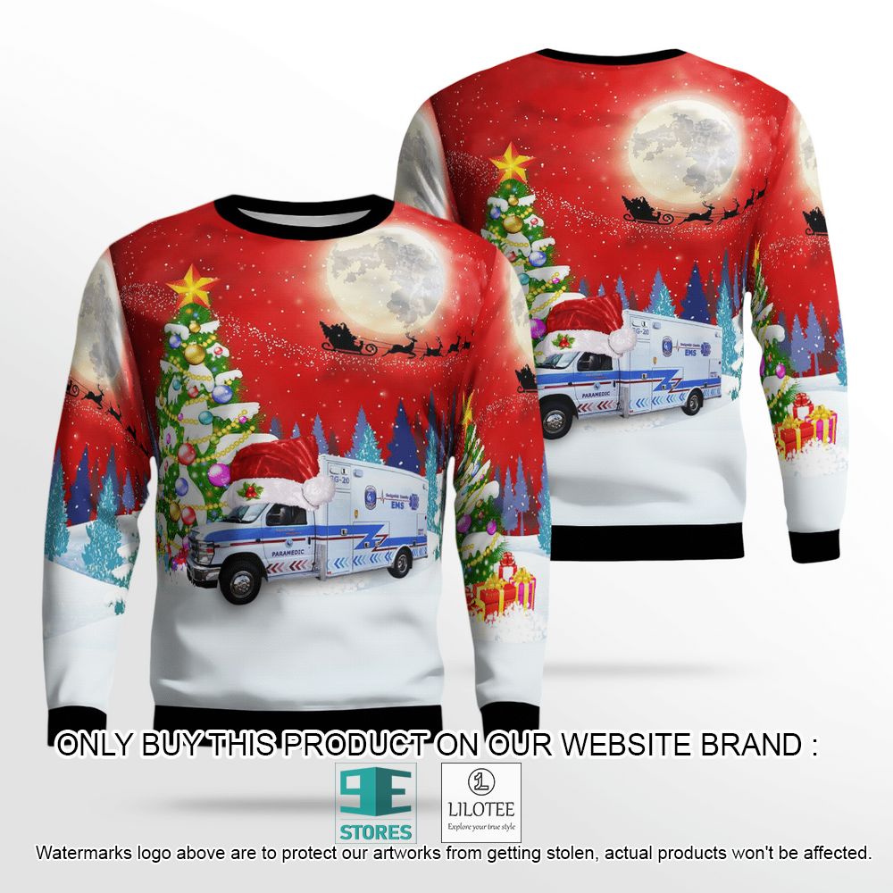 Kansas Sedgwick County EMS Christmas Wool Sweater - LIMITED EDITION 13