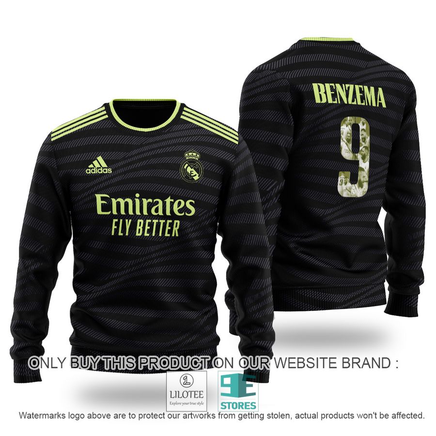 Karim Benzema 9 Real Madrid FC Adidas black Sweater - LIMITED EDITION 16
