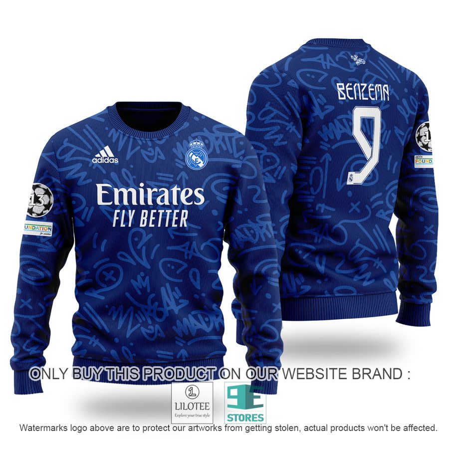 Karim Benzema 9 Real Madrid FC blue Sweater - LIMITED EDITION 9