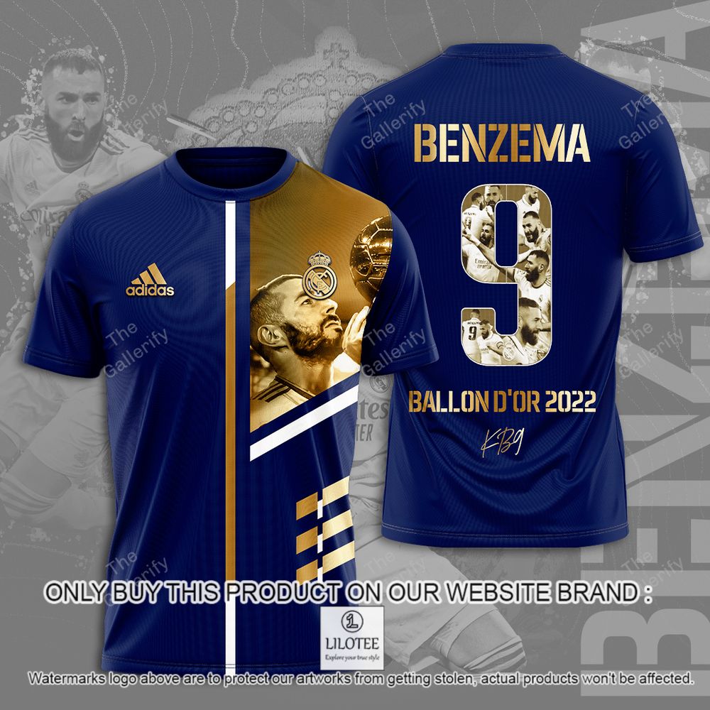 Karim Benzema Ballon d'Or 2022 Blue 3D Hoodie, Shirt - LIMITED EDITION 7