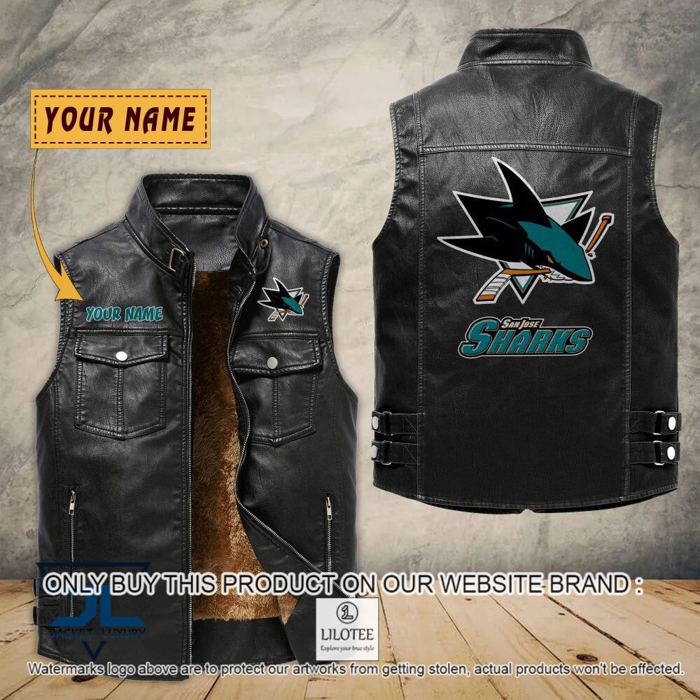 NHL San Jose Sharks Custom Name Sleeveless Velet Vest Jacket - LIMITED EDITION 7