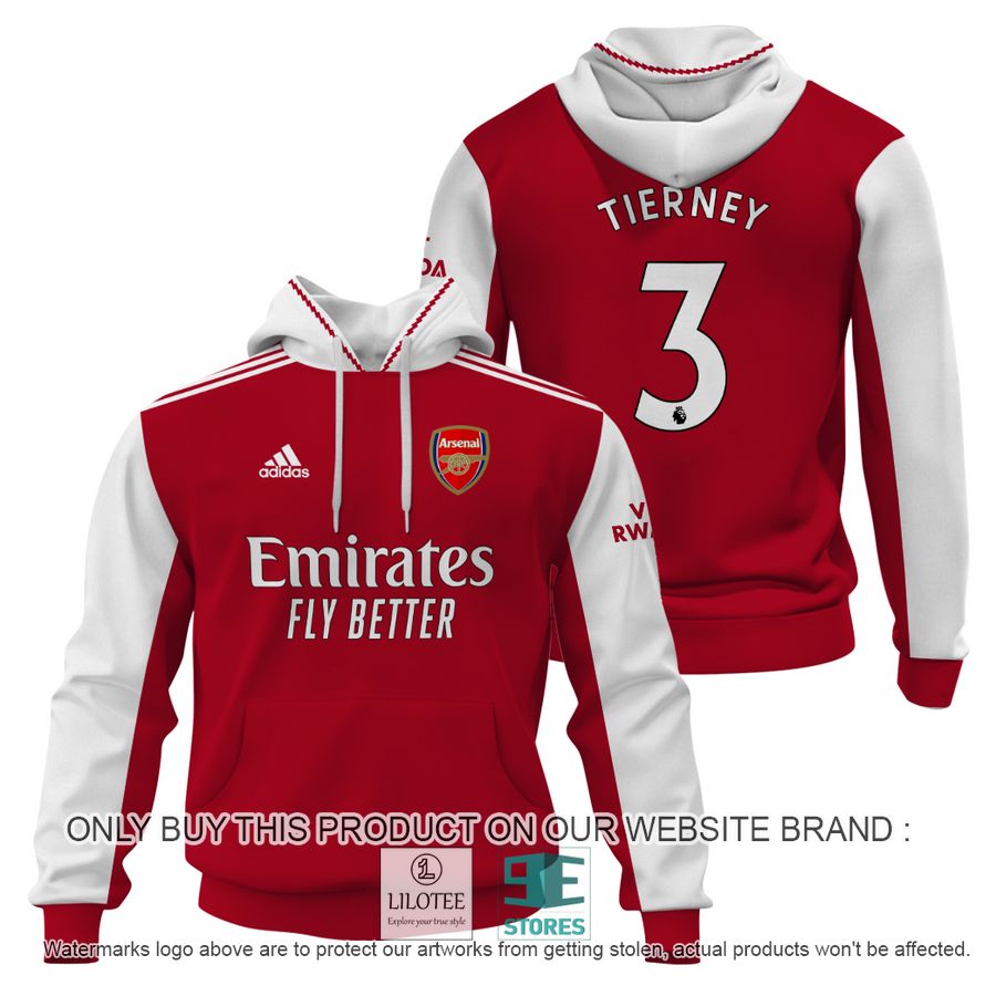 Kieran Tierney 3 Arsenal FC Emirates Fly Better Adidas 3D Shirt, Hoodie - LIMITED EDITION 16