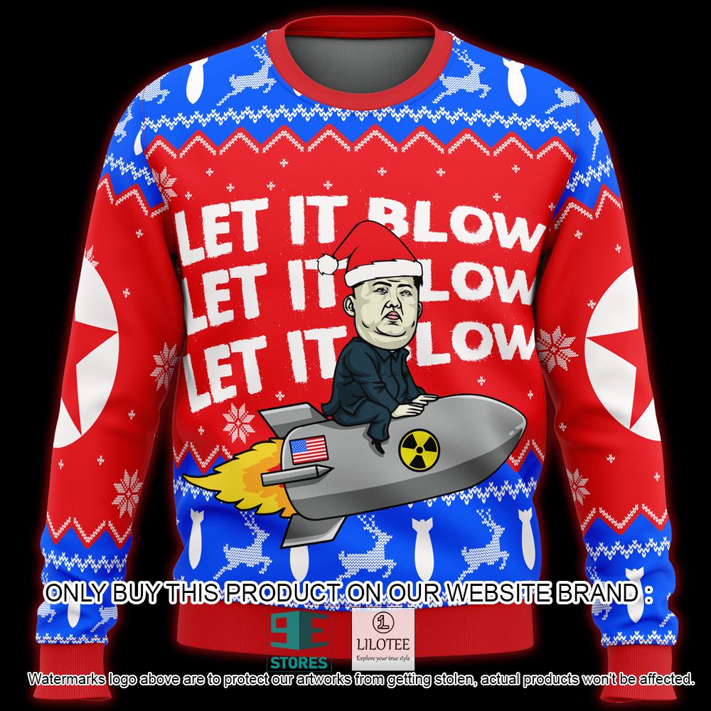Kim Jong Un Let It Blow Ugly Christmas Sweater - LIMITED EDITION 5