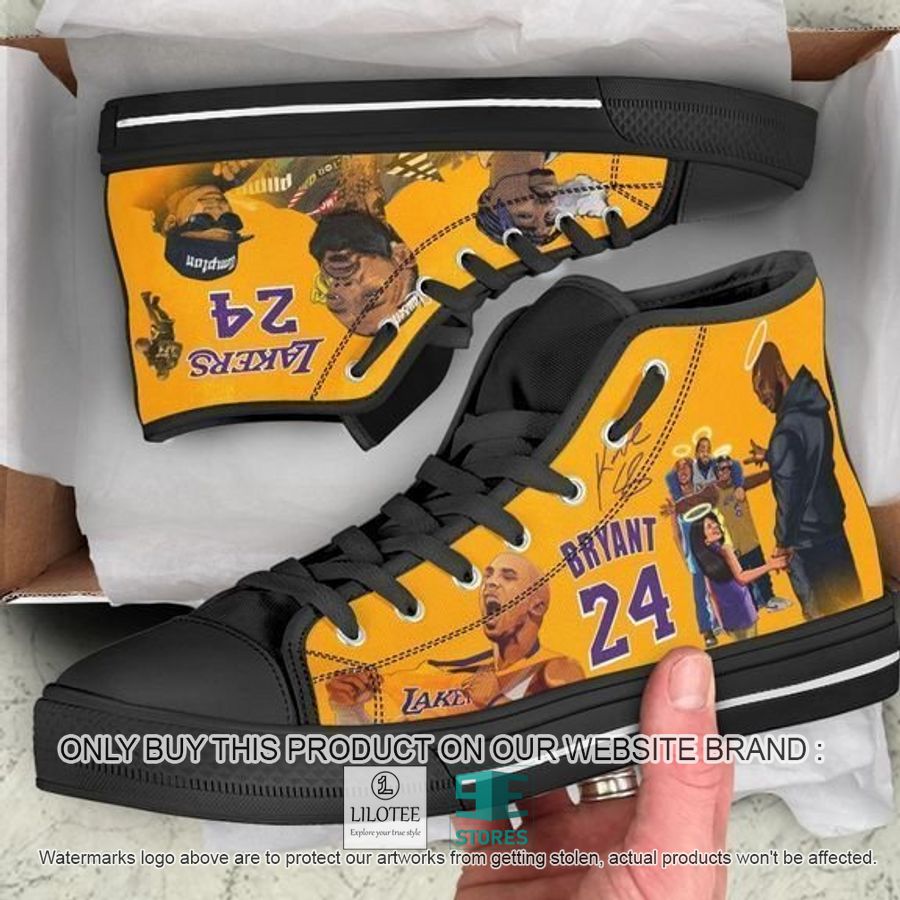 Kobe Bryant 24 With Rappers black Canvas High Top Shoes - LIMITED EDITION 3