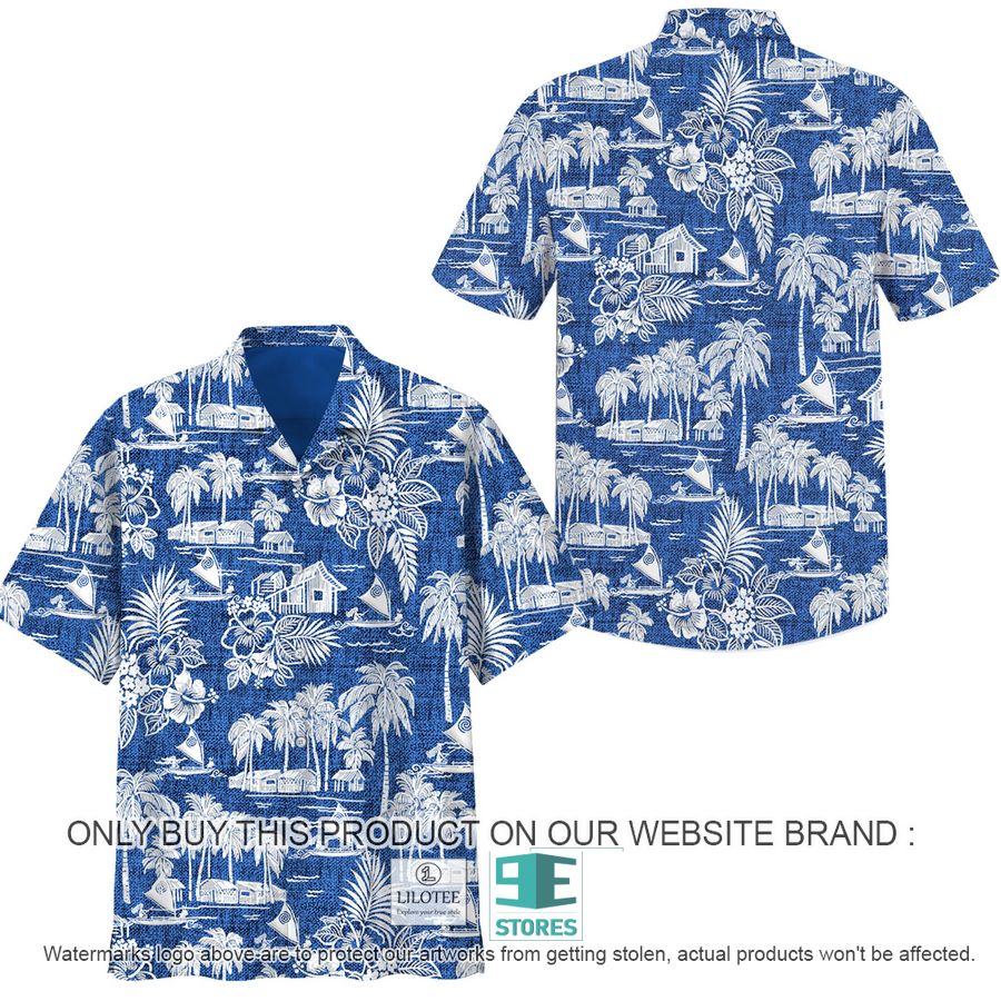 Landscape Blue Hawaiian Shirt 6
