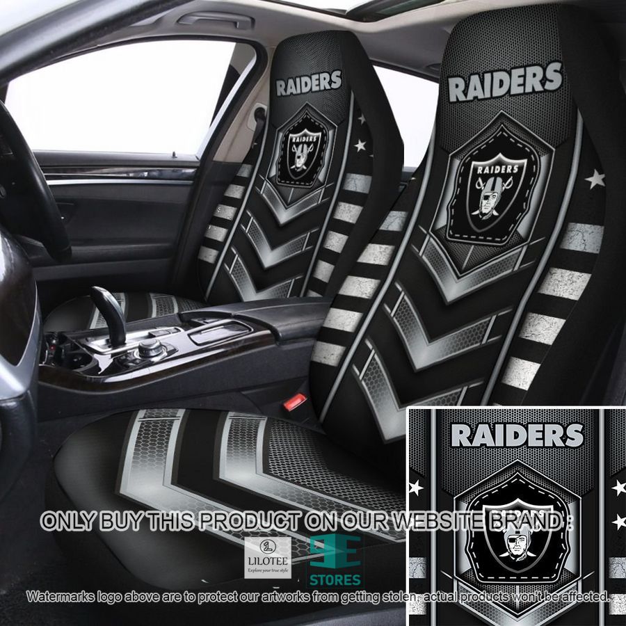 Las Vegas Raiders Black Car Seat Covers 9