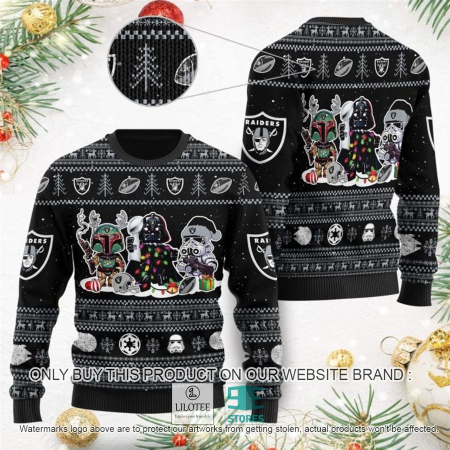 Las Vegas Raiders Darth Vader Boba Fett Stormtrooper Ugly Christmas Sweater - LIMITED EDITION 8