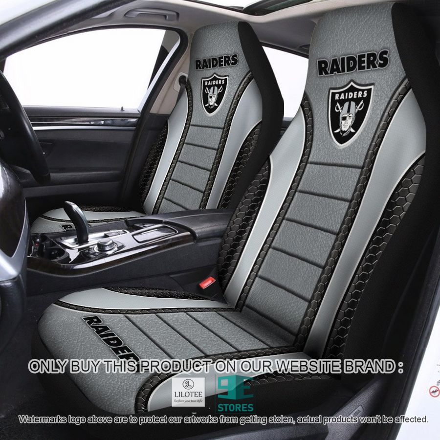 Las Vegas Raiders Grey Car Seat Covers 9