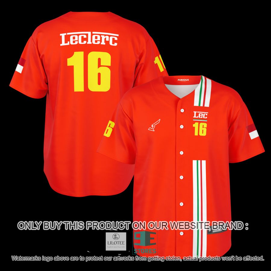 Leclerc 16 Red Baseball Jersey 13