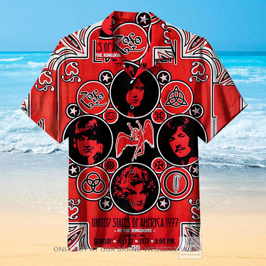 Led Zeppelin United States of America 1977 red Hawaiian Shirt - LIMITED EDITION 16