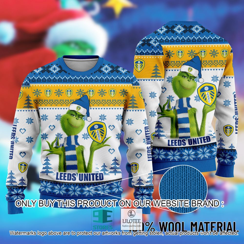 Leeds United The Grinch Christmas Ugly Sweater - LIMITED EDITION 10