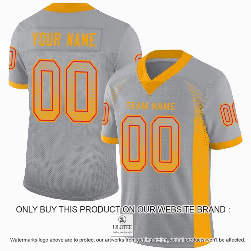 Light Gray Gold-Scarlet Mesh Drift Fashion Personalized Football Jersey - LIMITED EDITION 11