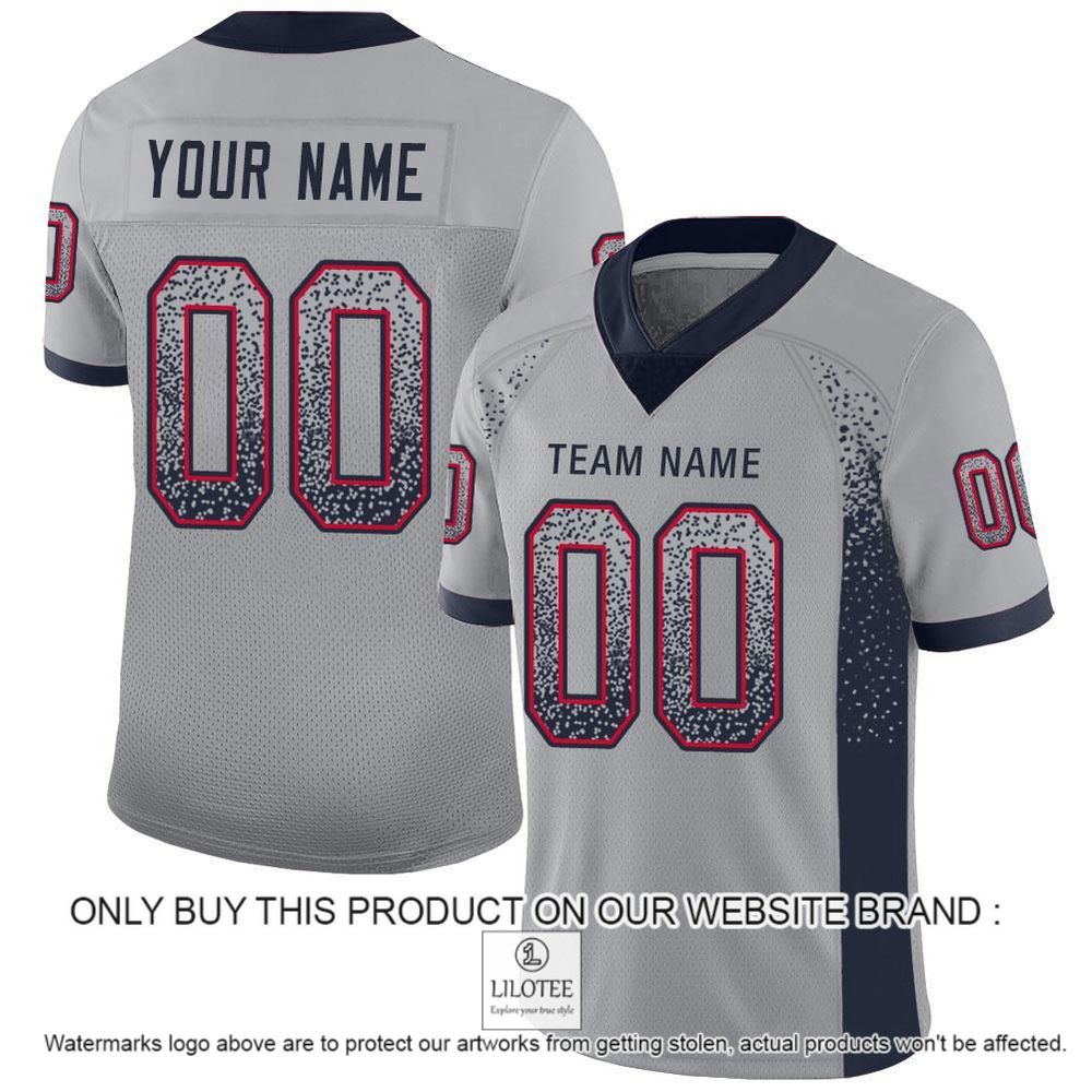 Light Gray Navy-Scarlet Mesh Drift Fashion Personalized Football Jersey - LIMITED EDITION 10