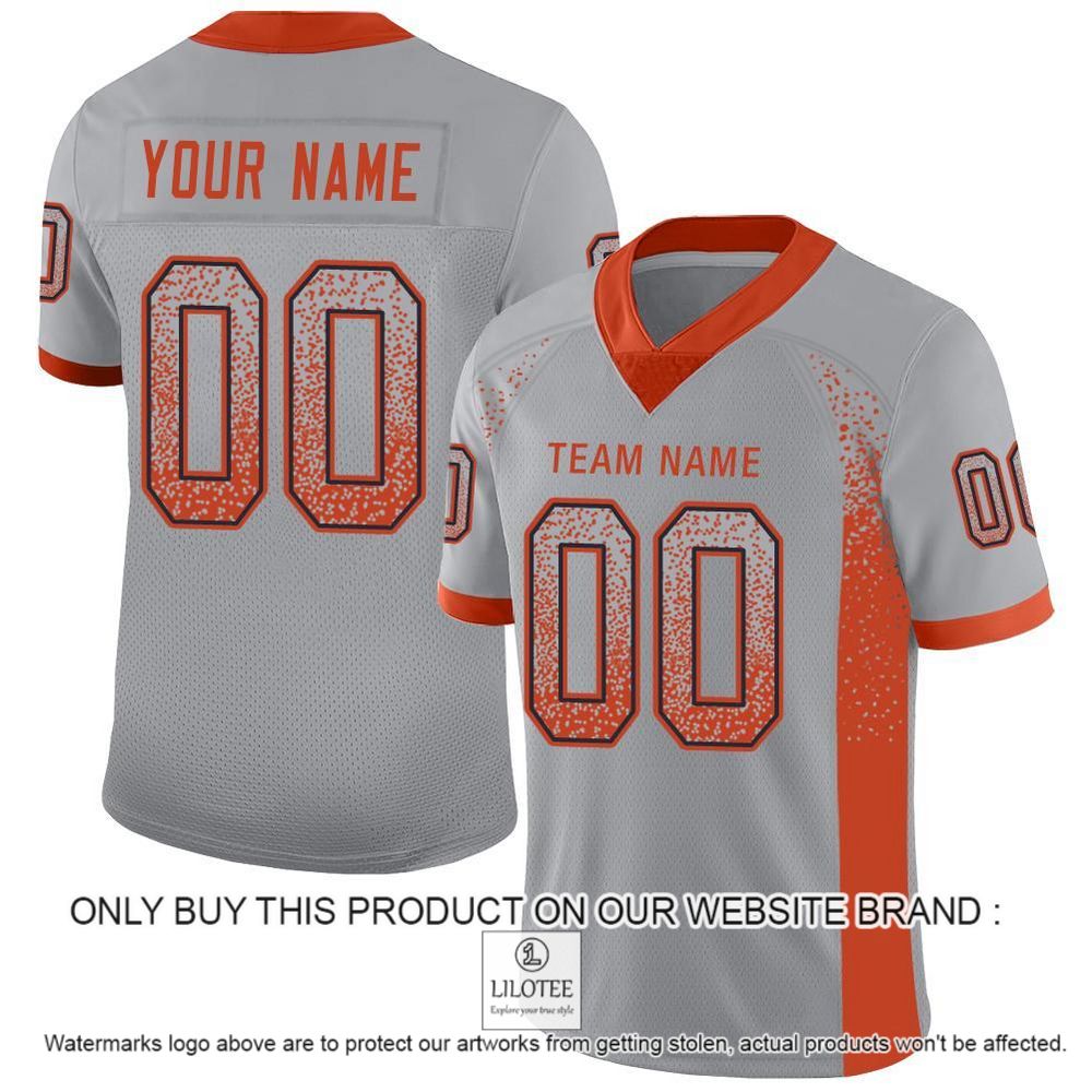 Light Gray Orange-Navy Mesh Drift Fashion Personalized Football Jersey - LIMITED EDITION 10