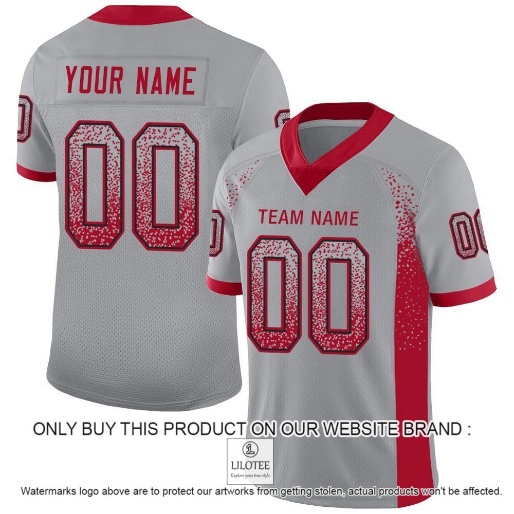 Light Gray Red-Black Mesh Drift Fashion Personalized Football Jersey - LIMITED EDITION 11