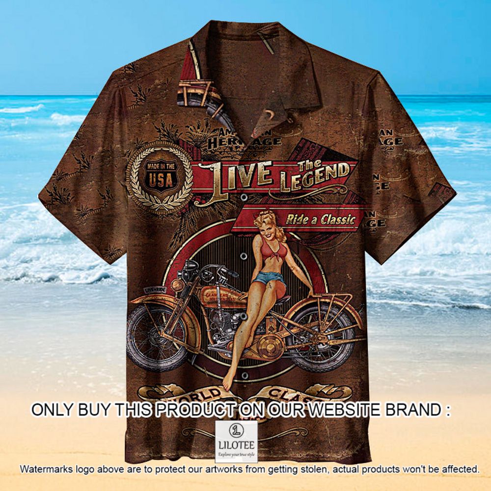 Live The Legend Ride a Classic World Class USA Girl Style Short Sleeve Hawaiian Shirt - LIMITED EDITION 13