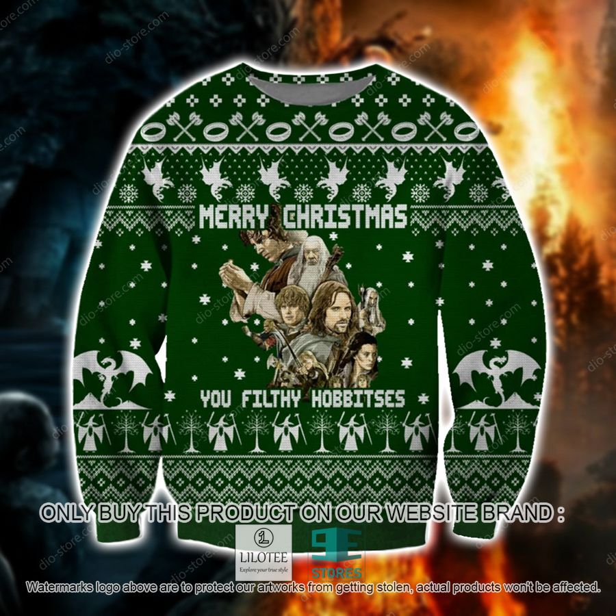 Lord Of The Rings Merry Christmas You Filthy Hobbitses Knitted Wool Sweater - LIMITED EDITION 9