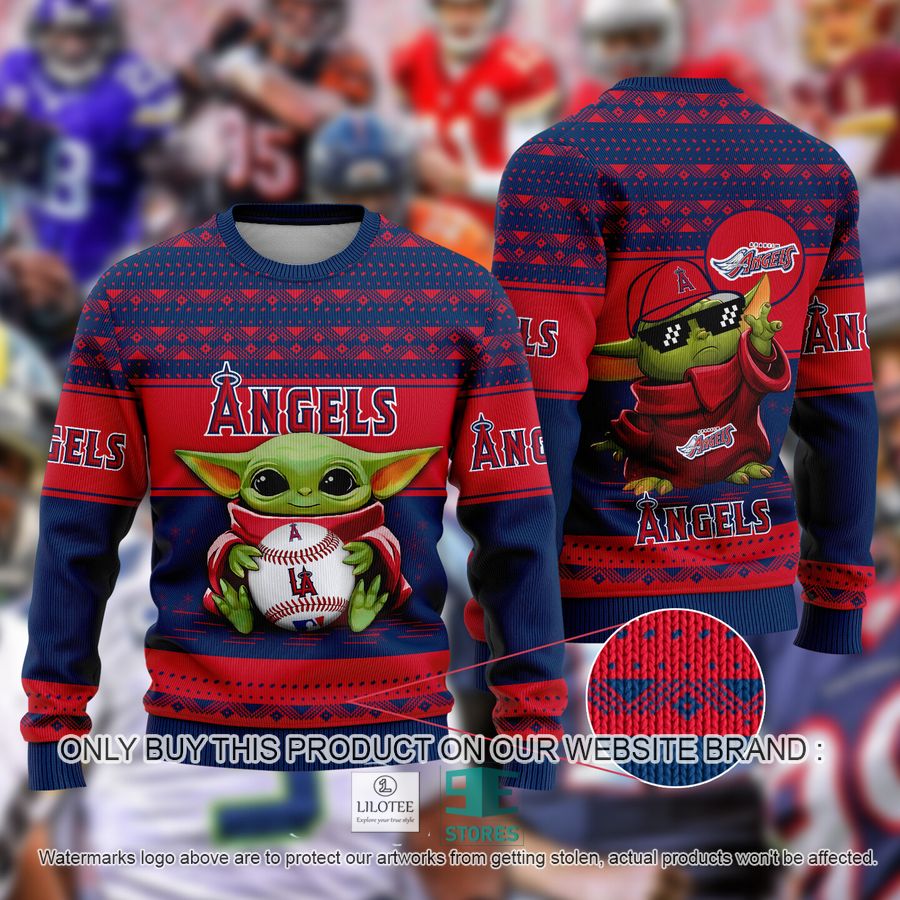 Los Angeles Angels Baby Yoda Ugly Christmas Sweater 8