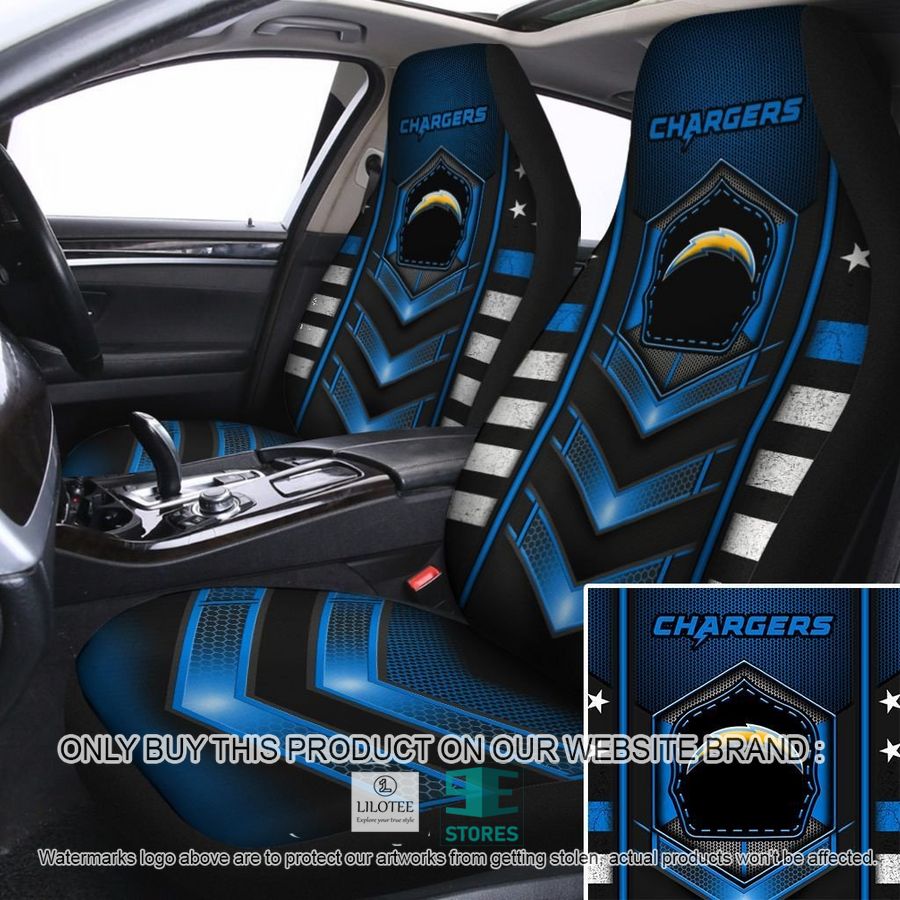 Los Angeles Chargers Electric Blue Car Seat Covers 8