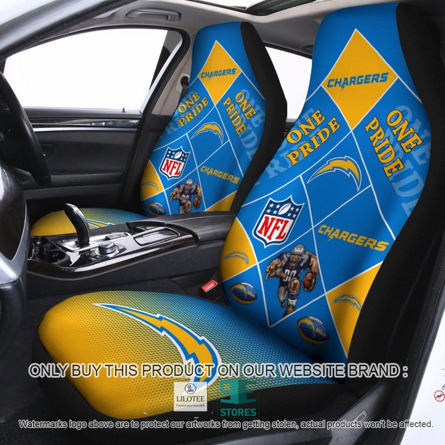 Los Angeles Chargers One Pride Car Seat Covers 9