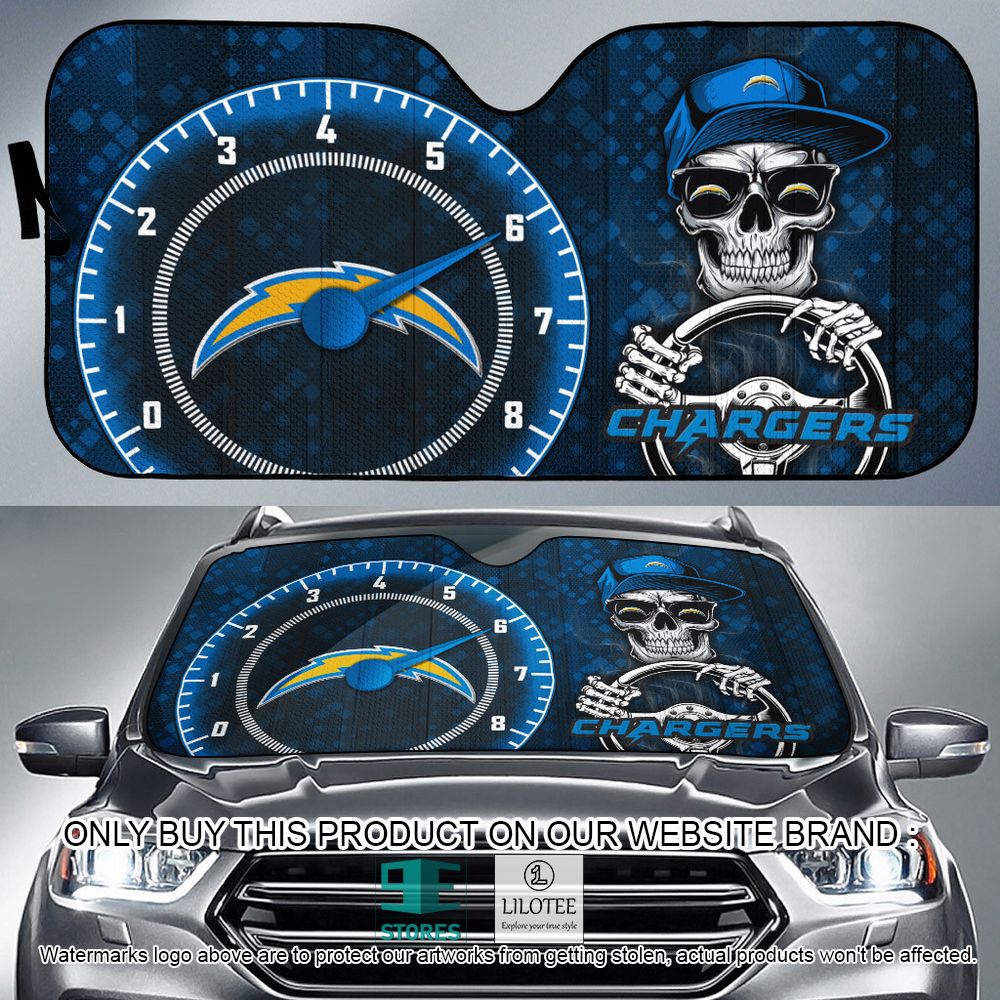 Los Angeles Chargers Skull Cap Car Sunshade - LIMITED EDITION 8