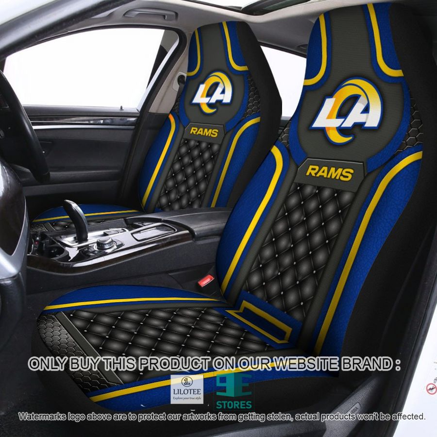 Los Angeles Rams Black Blue Car Seat Covers 9
