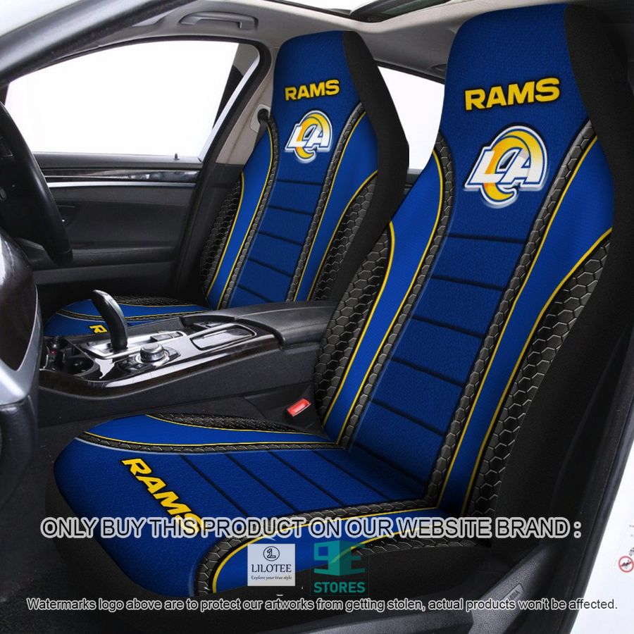 Los Angeles Rams Blue Car Seat Covers 8