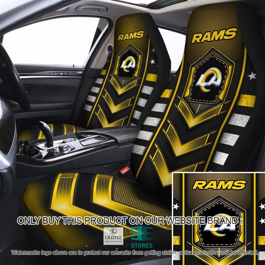 Los Angeles Rams Electric Yellow Car Seat Covers 9