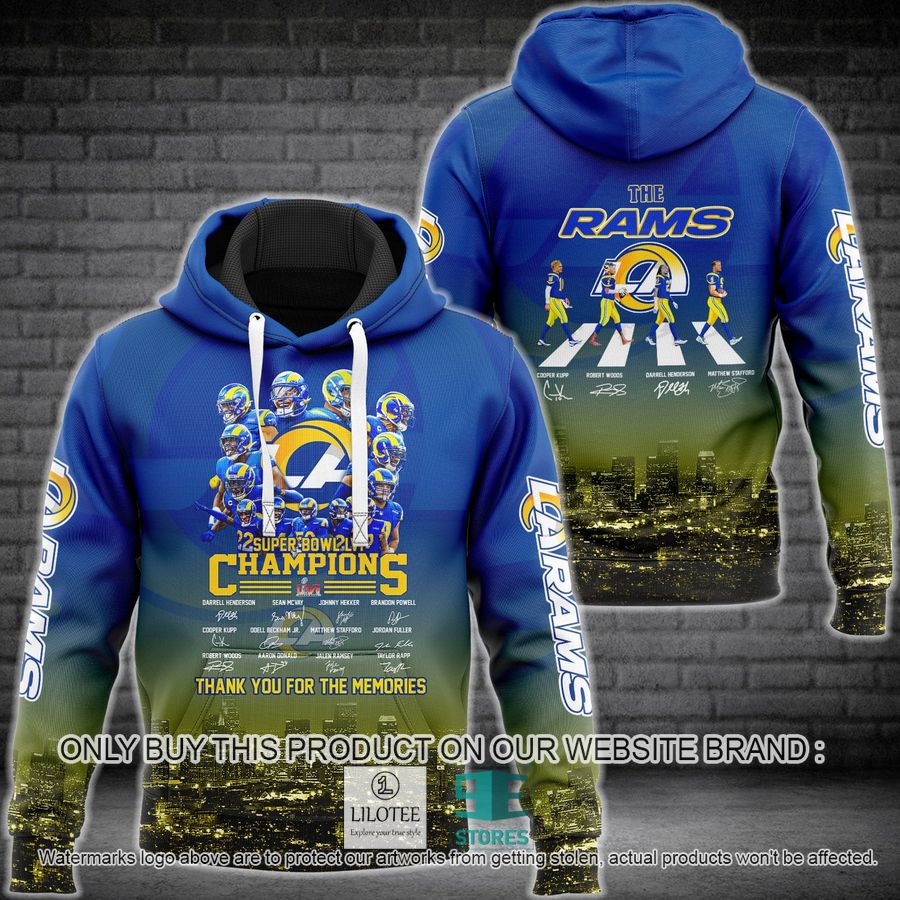 Los Angeles Rams Super Bowl LVI Champions blue 3D Hoodie - LIMITED EDITION 9