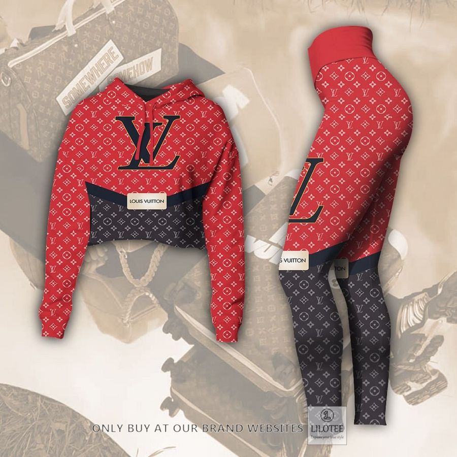 Louis Vuitton Black Red Crop Hoodie vs Legging 3