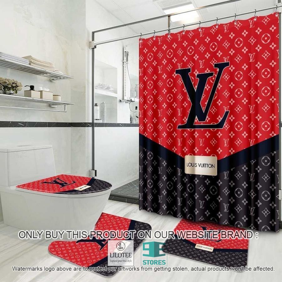 Louis Vuitton black red Shower Curtain Sets - LIMITED EDITION 8
