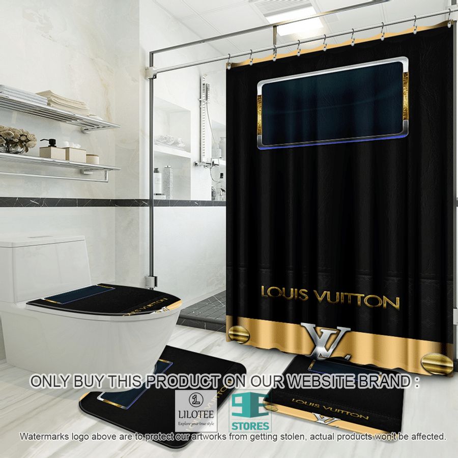 Louis Vuitton black yellow Shower Curtain Sets - LIMITED EDITION 9