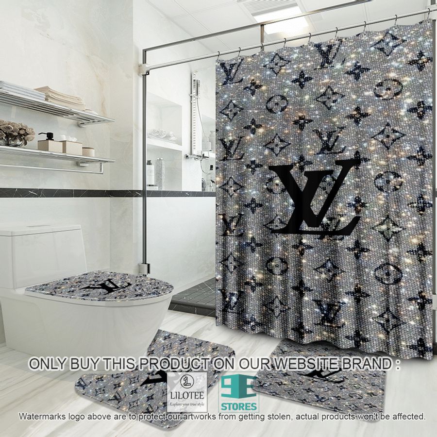 Louis Vuitton bling grey Shower Curtain Sets - LIMITED EDITION 9
