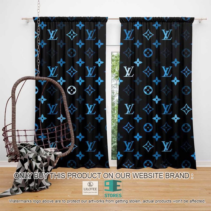 Louis Vuitton Blue LV Black Windown Curtain 9