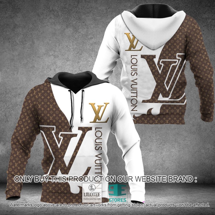 Louis Vuitton brand logo brown white 3D Hoodie - LIMITED EDITION 8