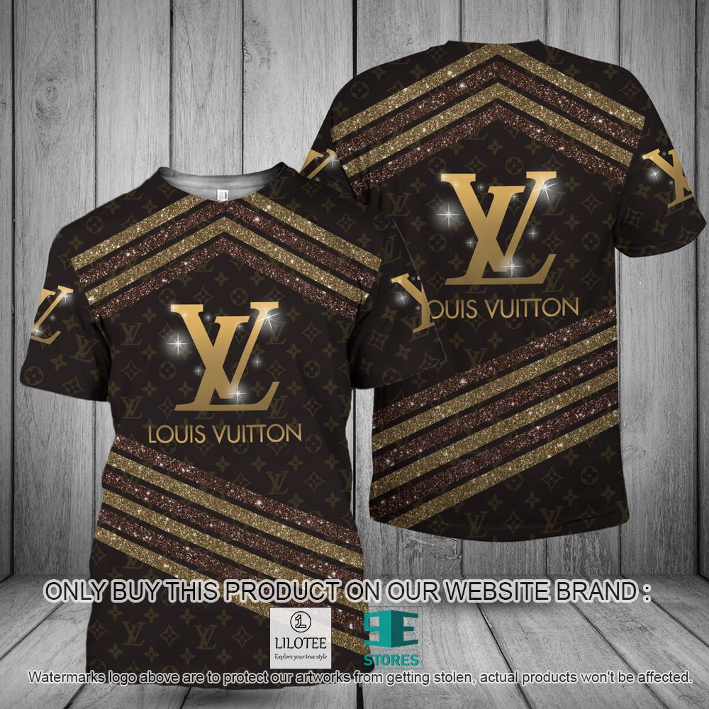 Louis Vuitton Brown Black Pattern 3D Shirt - LIMITED EDITION 10