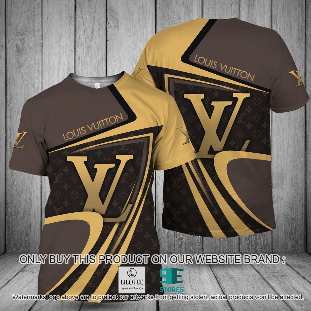 Louis Vuitton Brown Black Yellow 3D Shirt - LIMITED EDITION 10