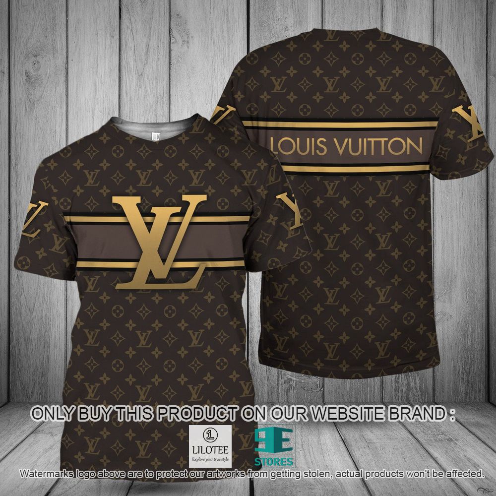Louis Vuitton Brown Logo 3D Shirt - LIMITED EDITION 11