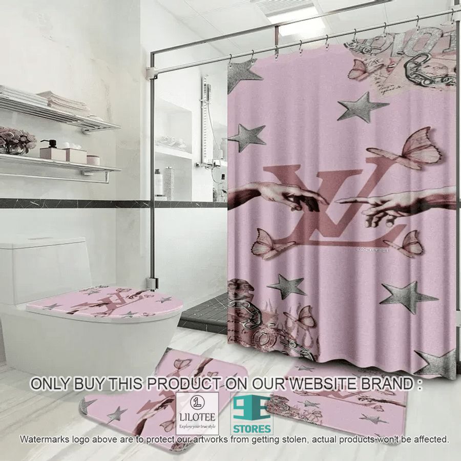 Louis Vuitton Butterfly pink Shower Curtain Sets - LIMITED EDITION 8